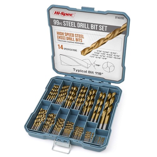 Hss drill bit set - bit, 99/130pc